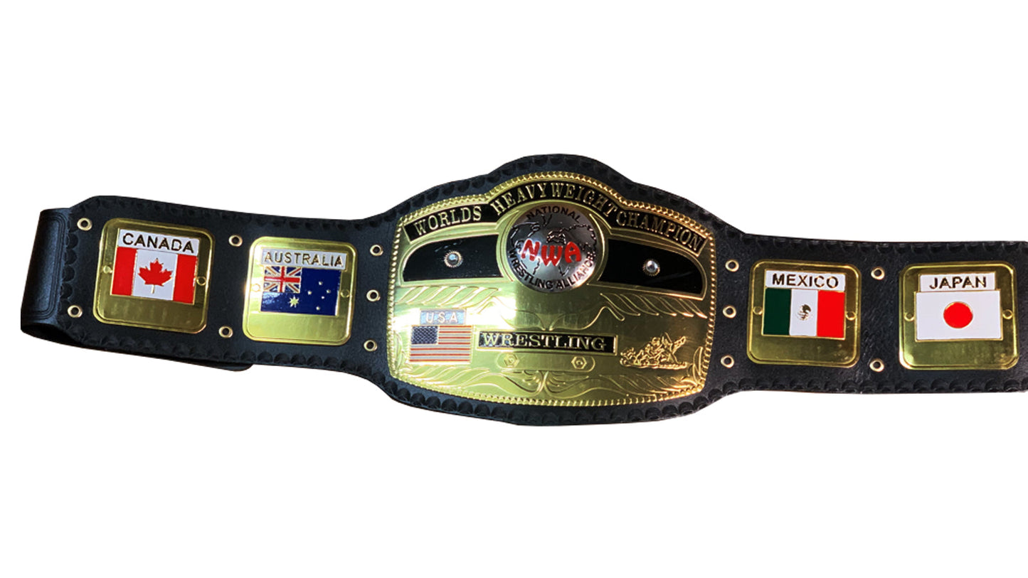 NWA Domed Globe Belt World Heavyweight Championship Belt